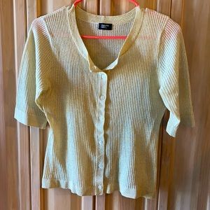 Pale glittery golden feather-light cardigan